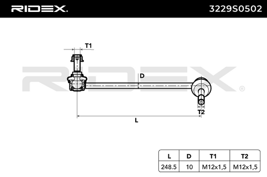 RIDEX 3229S0502 Anti roll bar link