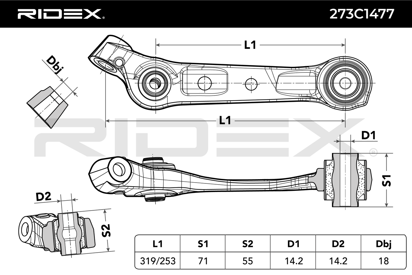 RIDEX 273C1477 Suspension arm