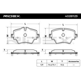 RIDEX 402B1129 Brake pad set front axle