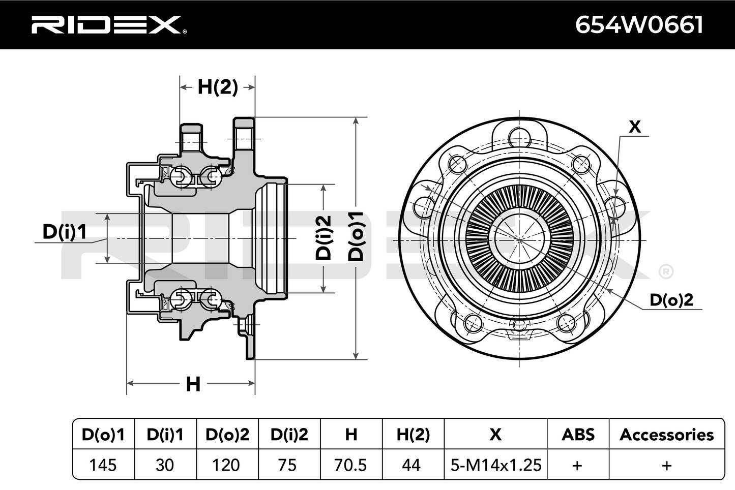RIDEX 654W0661 Wheel Bearing Kit