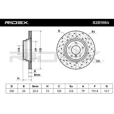RIDEX 82B1984 Brake Disc (pair)