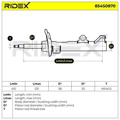 RIDEX 854S0870 Shock Absorber - for Mercedes