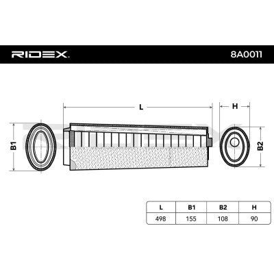 RIDEX 8A0011 Air Filter, Air Recirculation Filter, with pre-filter