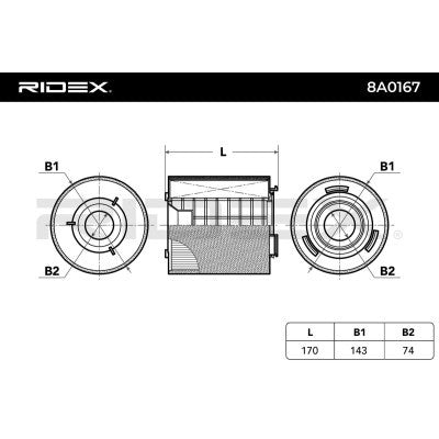 RIDEX 8A0167 Air Filter for Volkswagen