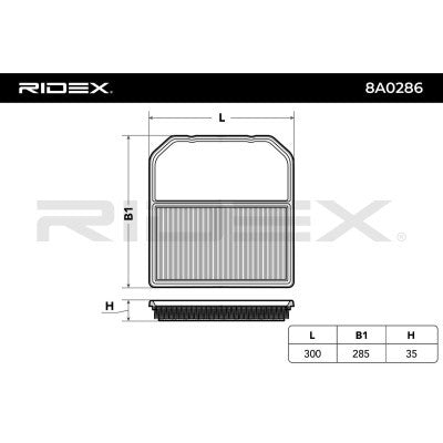RIDEX 8A0286 Air Filter for Volkswagen