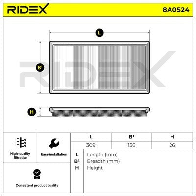 RIDEX 8A0524 Air Filter for Mercedes