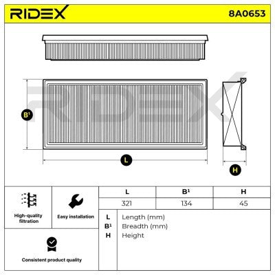 RIDEX 8A0653 Air Filter for Mercedes