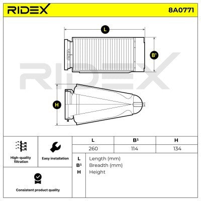 RIDEX 8A0771 Air Filter for Mercedes