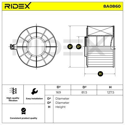 RIDEX 8A0860 Air Filter for Audi