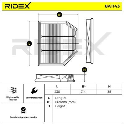 RIDEX 8A1143 Air Filter