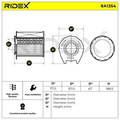 RIDEX 8A1354 Air filter
