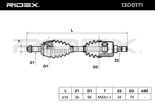 RIDEX 13D0171 Drive Shaft