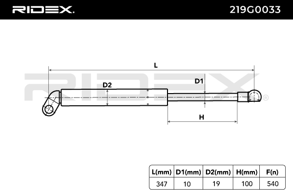 RIDEX 219G0033 Tailgate strut for E39