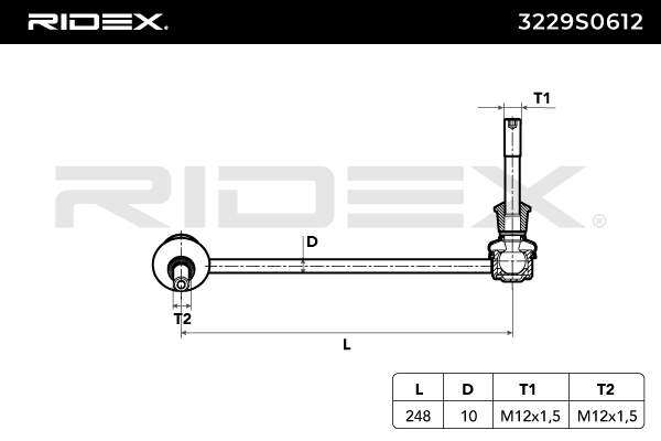 RIDEX 3229S0612 Anti roll bar link