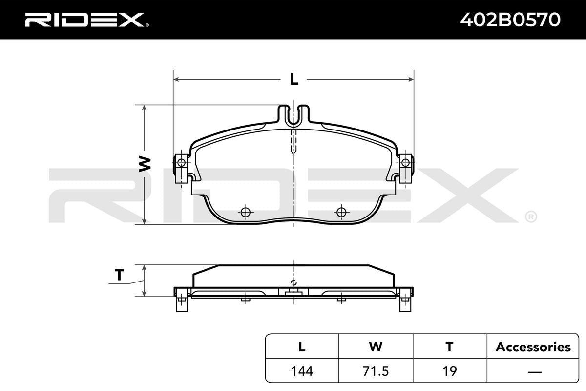 RIDEX 402B0570 Brake Pad Set for Mercedes - Front Axle