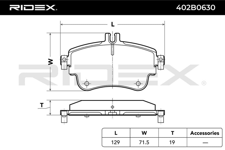 RIDEX 402B0630 Brake Pad Set for Mercedes - Front Axle
