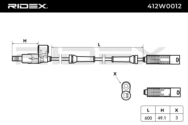 RIDEX 412W0012 ABS sensor