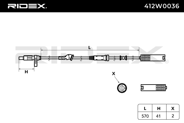 RIDEX 412W0036 ABS sensor