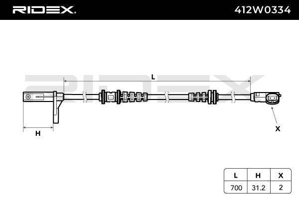 RIDEX 412W0334 ABS sensor Front axle