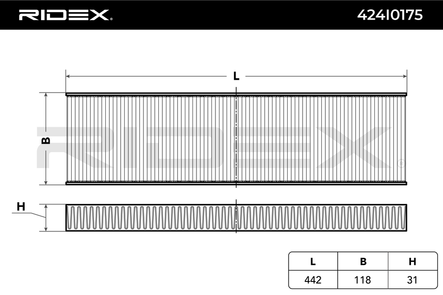 RIDEX 424I0175 Pollen filter