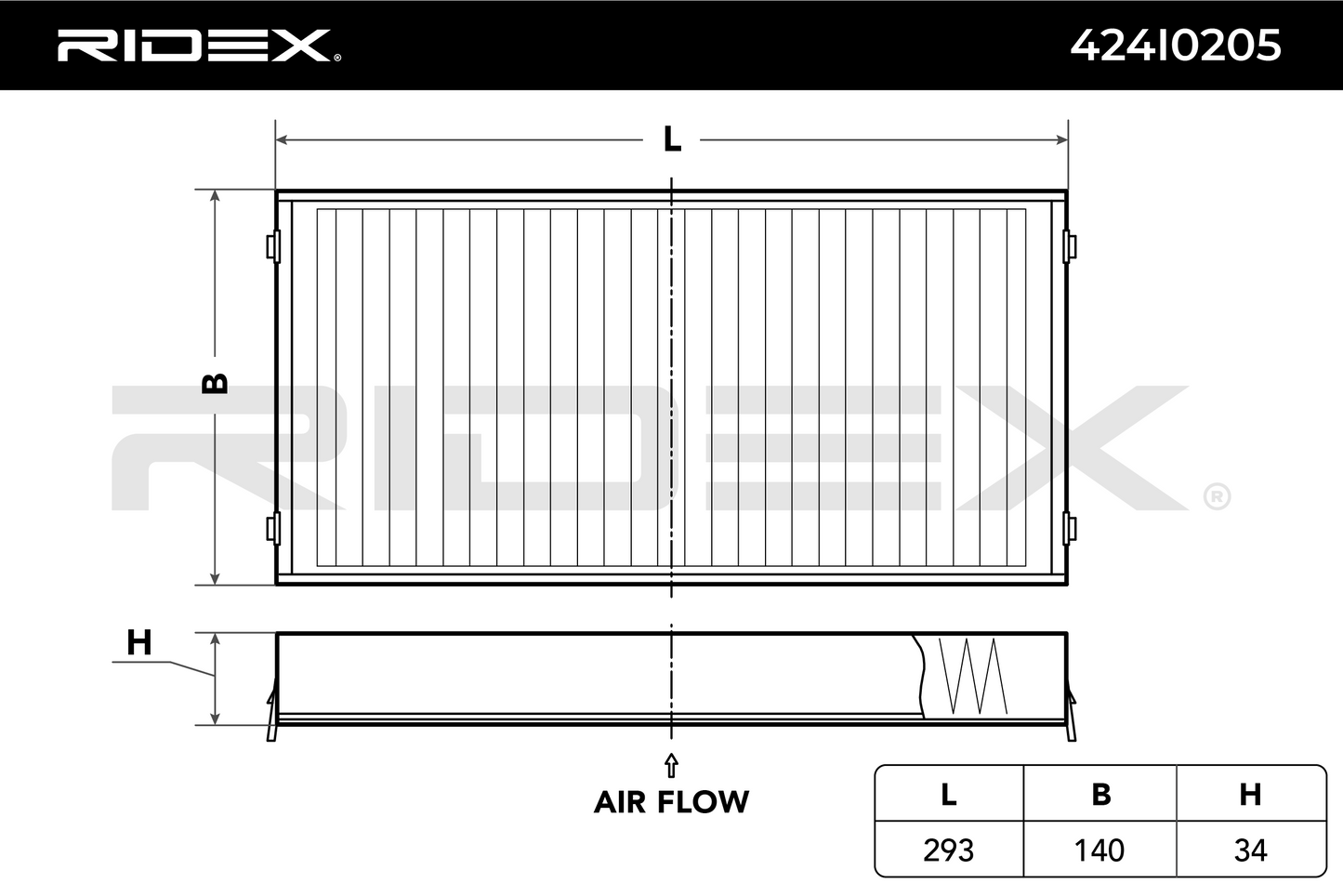 RIDEX 424I0205 Pollen filter