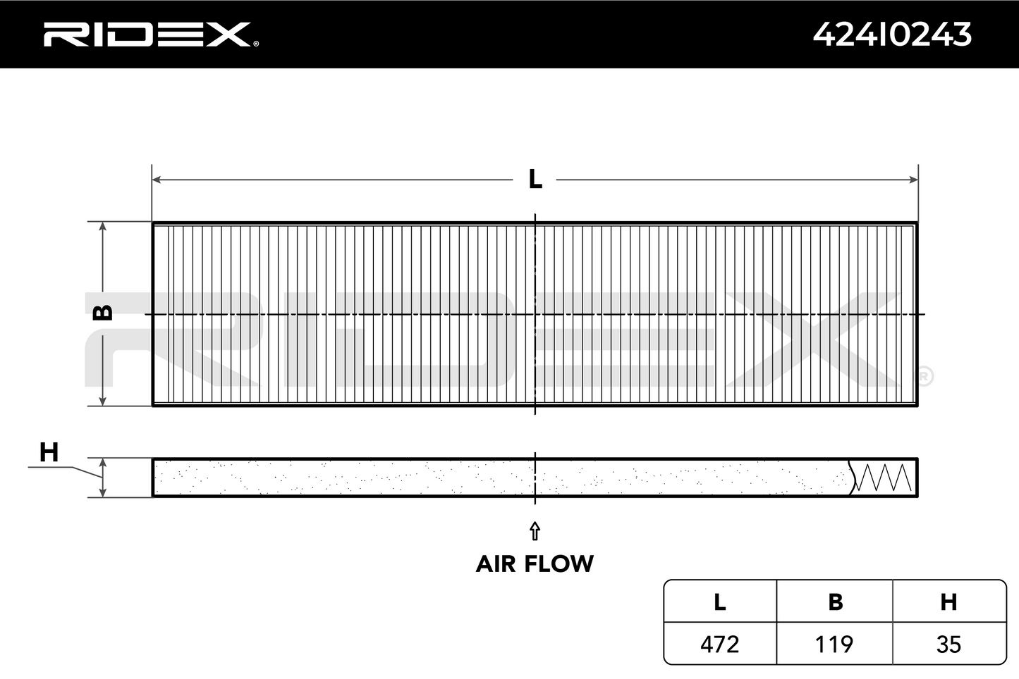 RIDEX 424I0243 Pollen filter