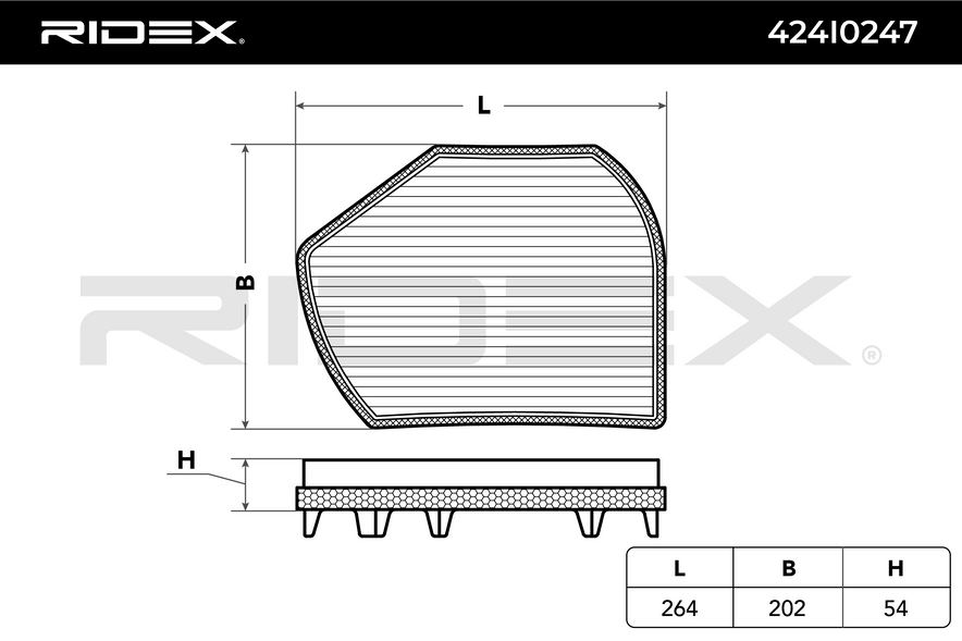 RIDEX 424I0247 Cabin/Pollen Filter for Mercedes