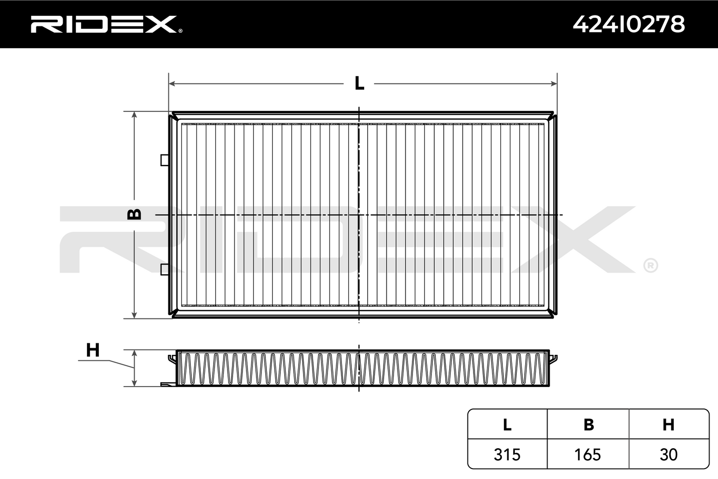 RIDEX 424I0278 Pollen filter