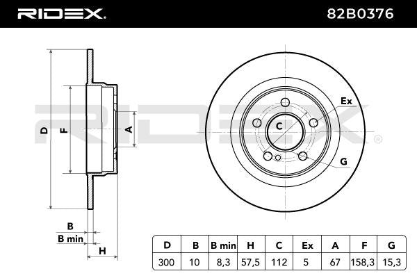 RIDEX 82B0376 Brake disc Rear axle (pair) - for Mercedes-Benz