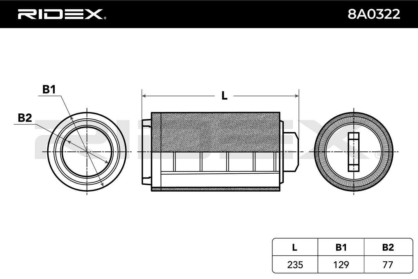 RIDEX 8A0322 Air Filter