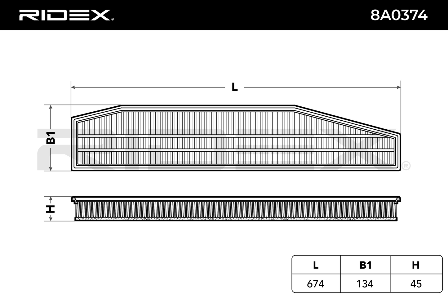 RIDEX 8A0374 Air Filter for BMW X3 (E83)