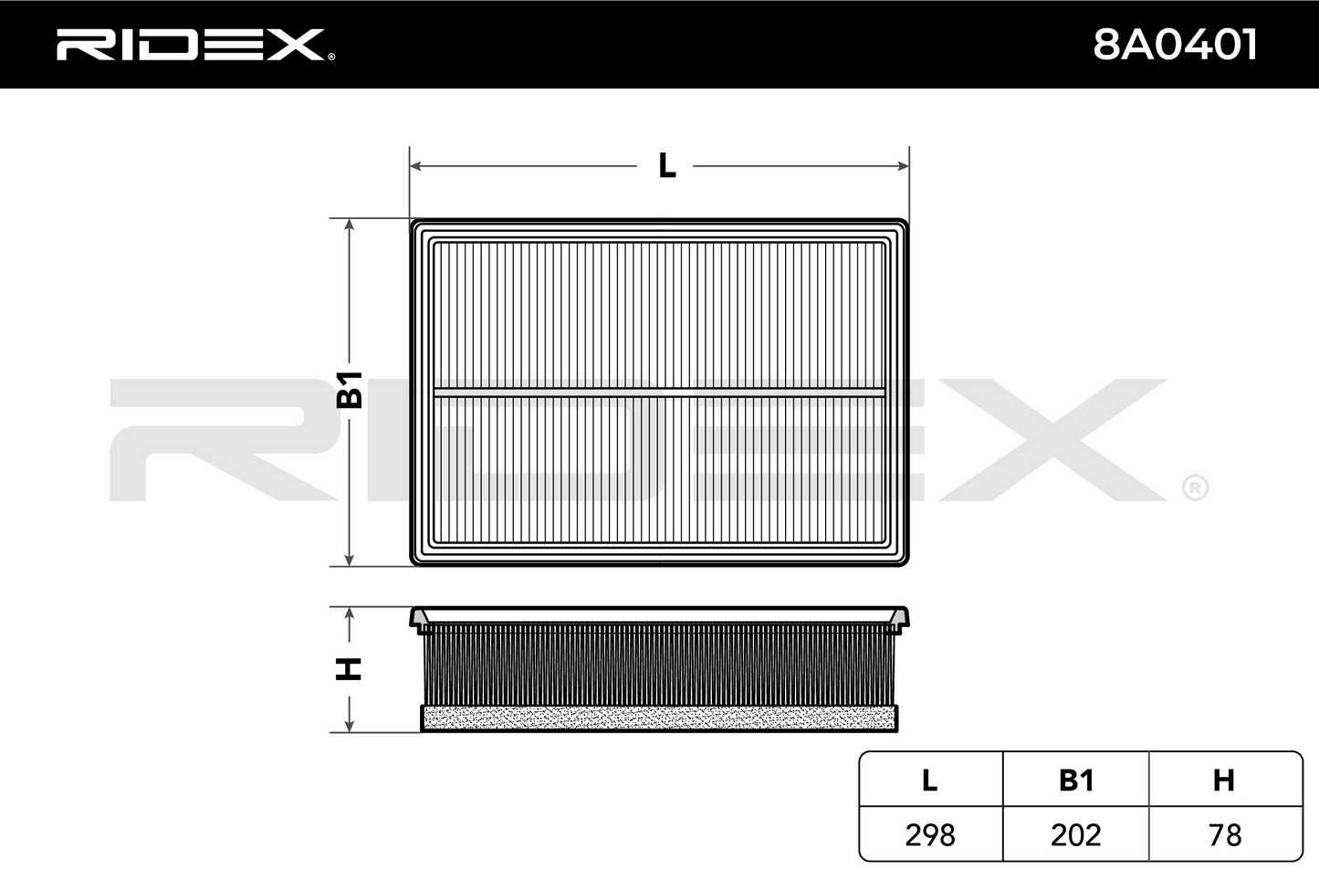 RIDEX 8A0401 Air Filter