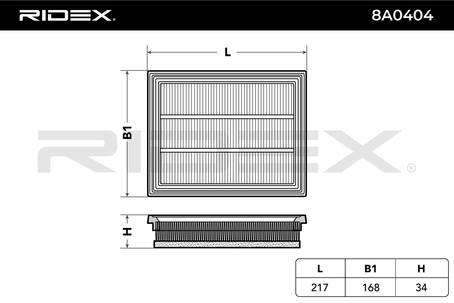 RIDEX 8A0404 Air Filter
