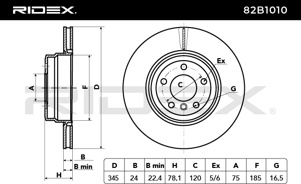 RIDEX 82B1010 Brake Disc - rear axle (pair)