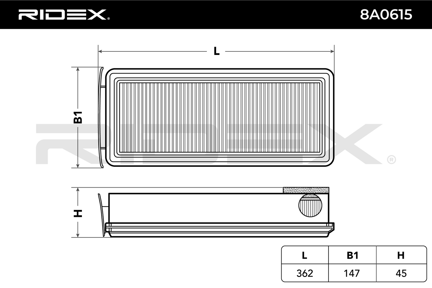 RIDEX 8A0615 Air Filter