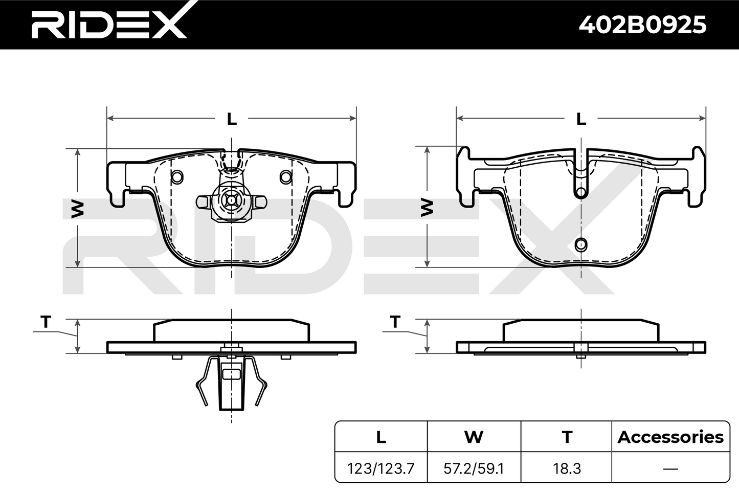 RIDEX 402B0925 Brake pad set - for BMW
