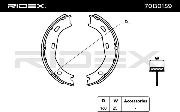 RIDEX 70B0159 Brake Shoe Set