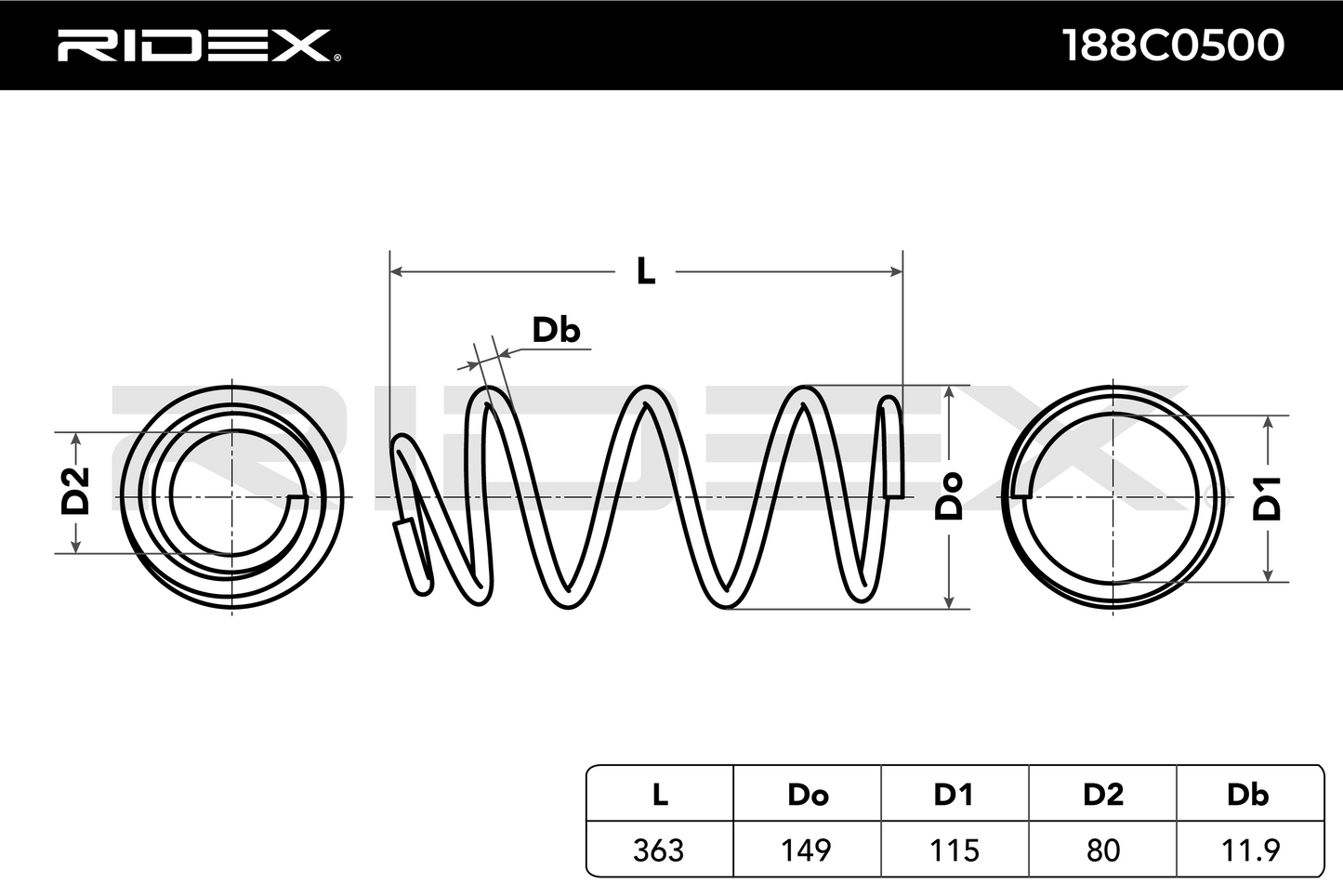 RIDEX 188C0500 Coil Spring