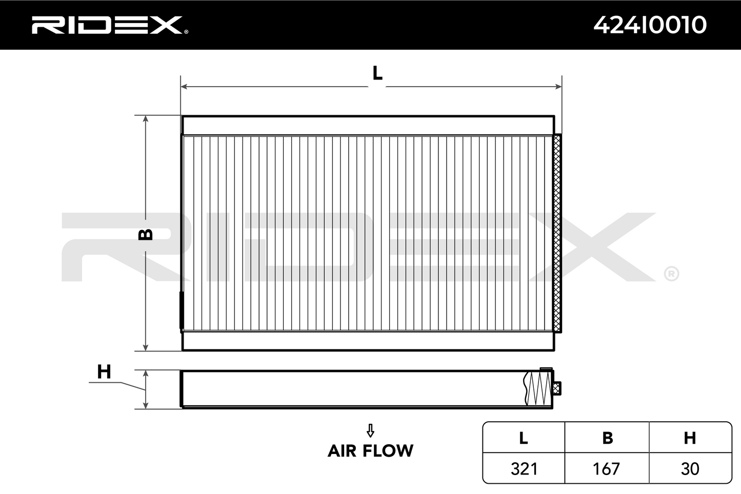 RIDEX 424I0010 Pollen filter - for BMW