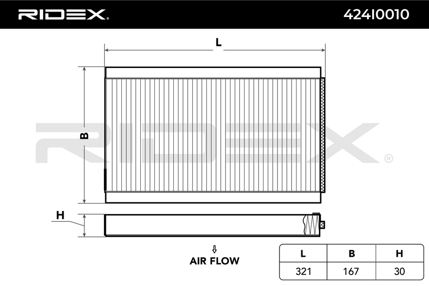 RIDEX 424I0010 Pollen filter - for BMW