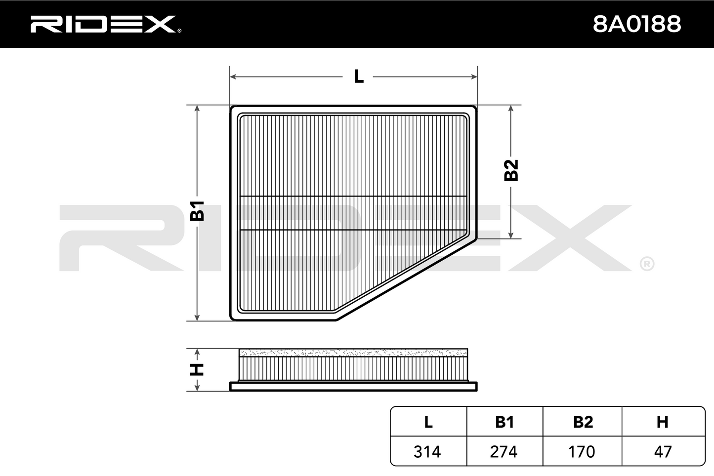 RIDEX 8A0188 Air Filter
