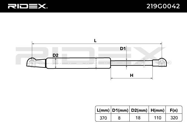 RIDEX 219G0042 Tailgate strut for E90, E92
