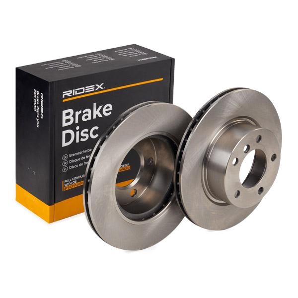 RIDEX 82B0153 Brake Disc, Front Axle, Vented, Uncoated (pair)