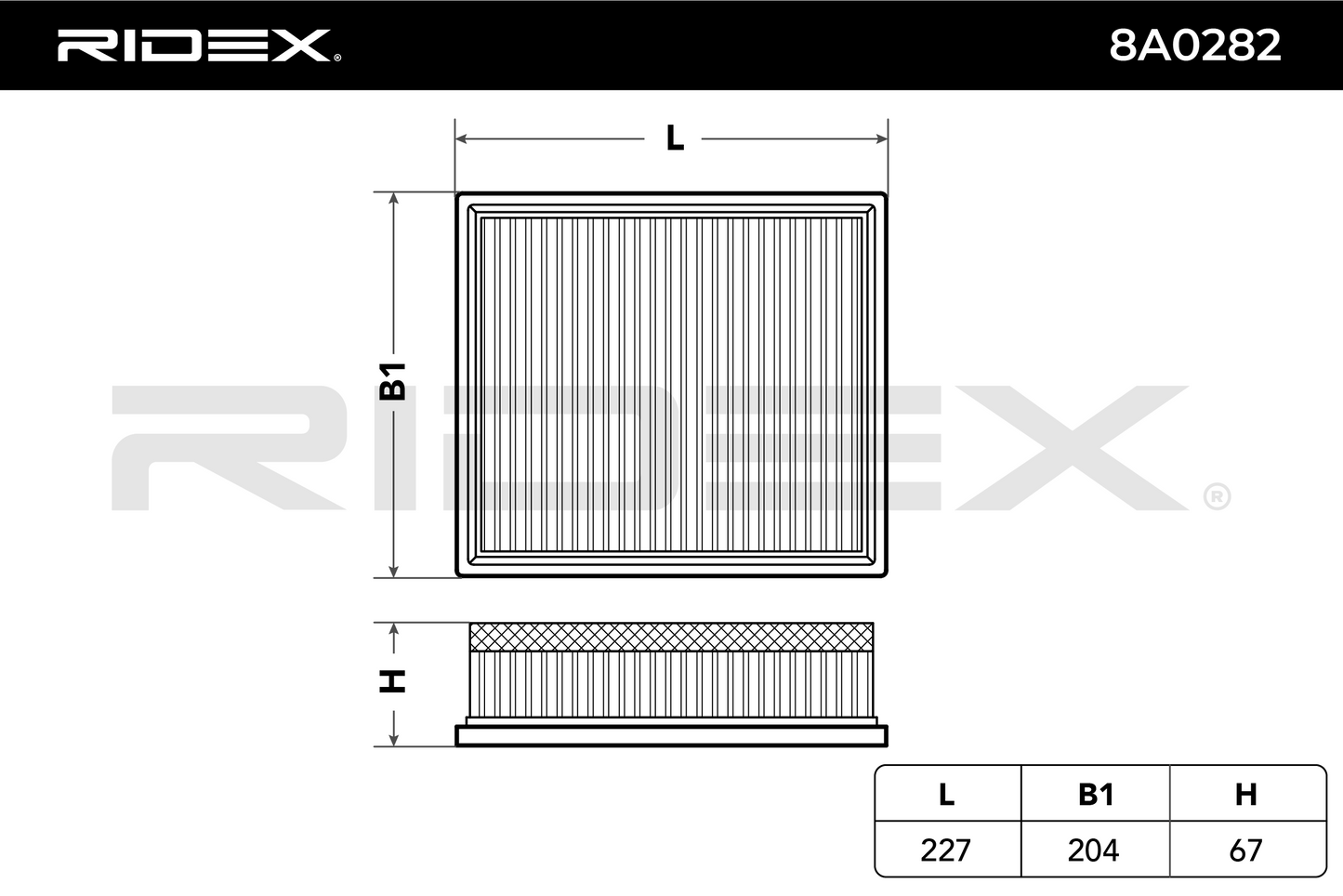 RIDEX 8A0282 Air Filter - for BMW