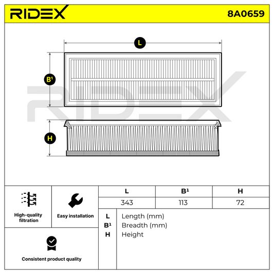 RIDEX 8A0659 Air Filter