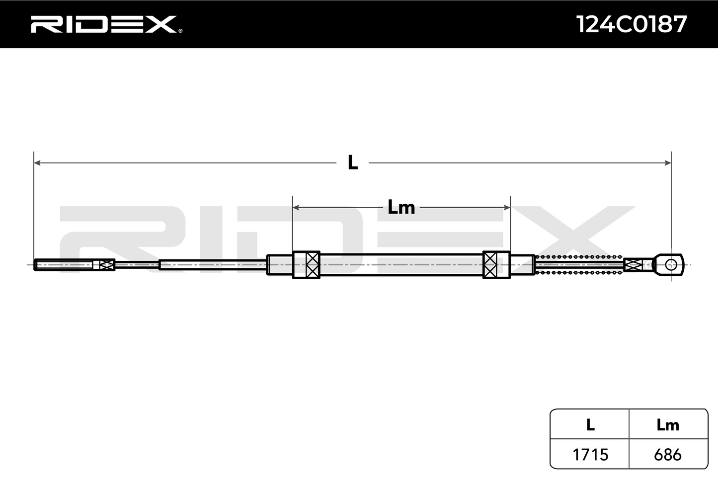 RIDEX 124C0187 Hand brake cable
