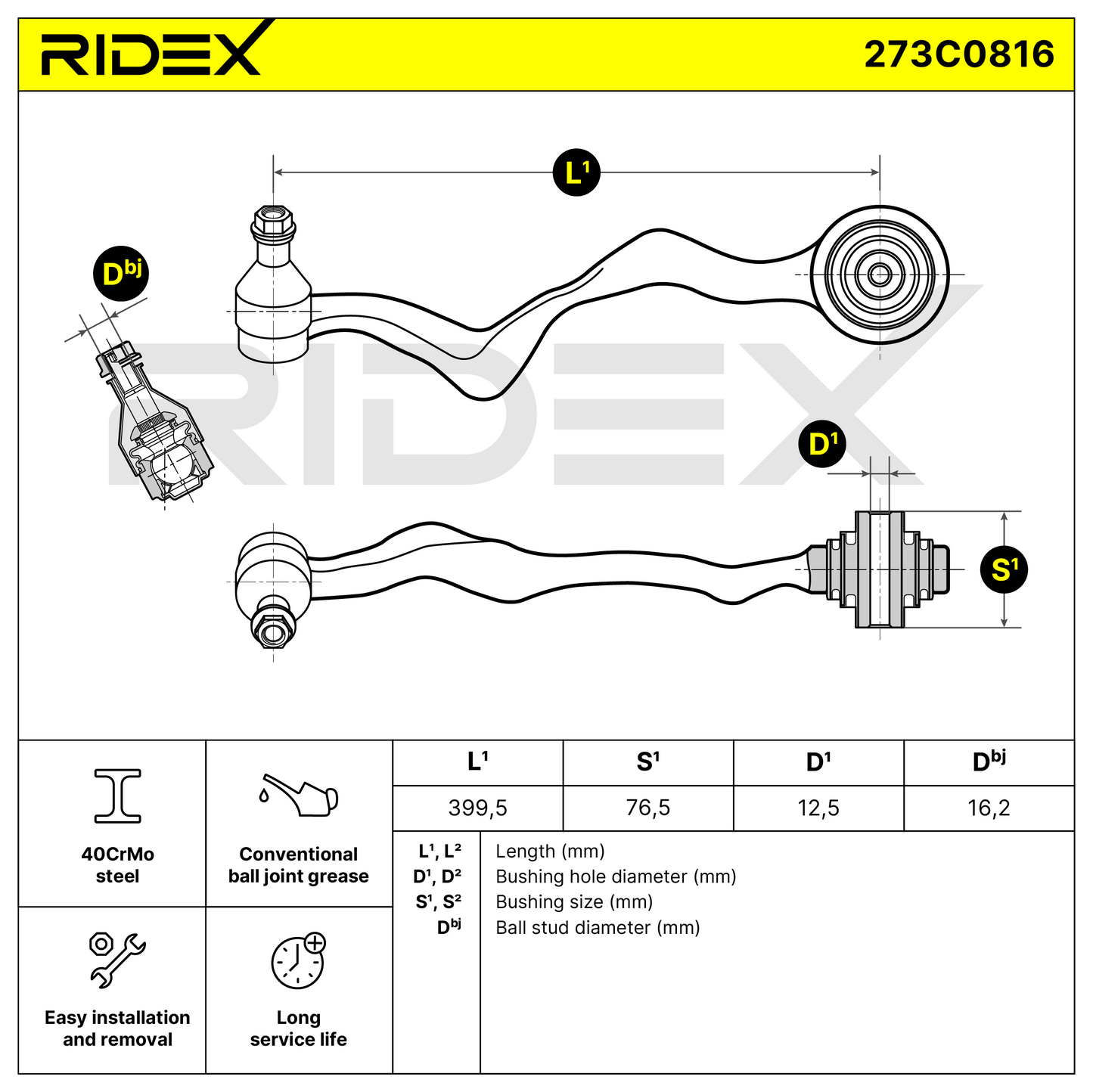 RIDEX 273C0816 Suspension arm