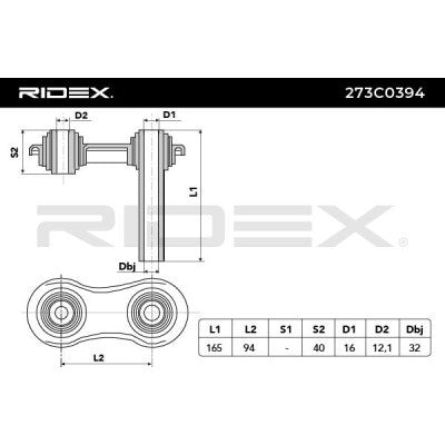 RIDEX 273C0394 Suspension arm rear axle