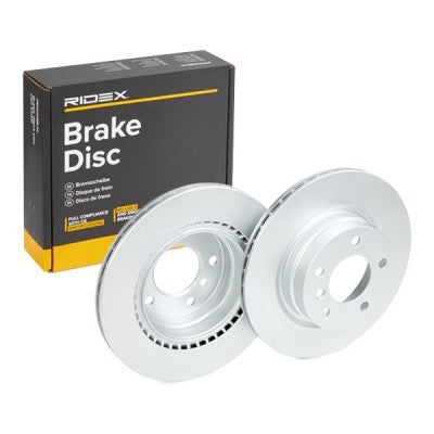 RIDEX 82B0168 Brake Disc, Rear Axle, Vented, Uncoated (pair)