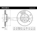 RIDEX 82B0273 Brake Disc front axle (pair)